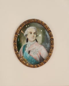 Antique Miniature Portrait of Louis XVI
