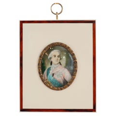 Antique Miniature Portrait of Louis XVI