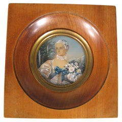 Ritratto antico in miniatura di Madame Bergeret dopo François Boucher -1Y97