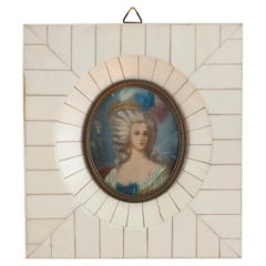 Antique Miniature Portrait of Marie Antoinette