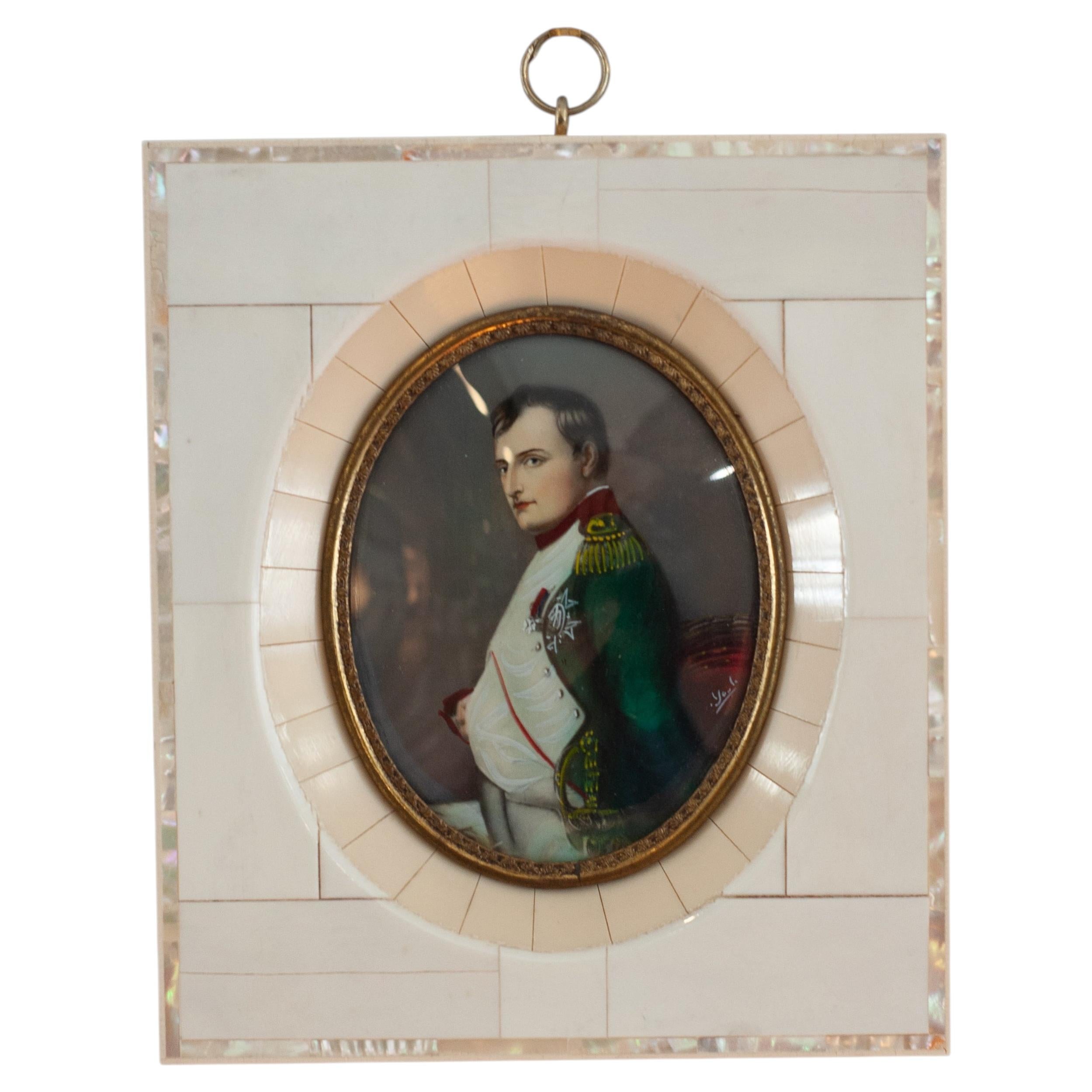 Antique Miniature Portrait of Napoleon Bonaparte