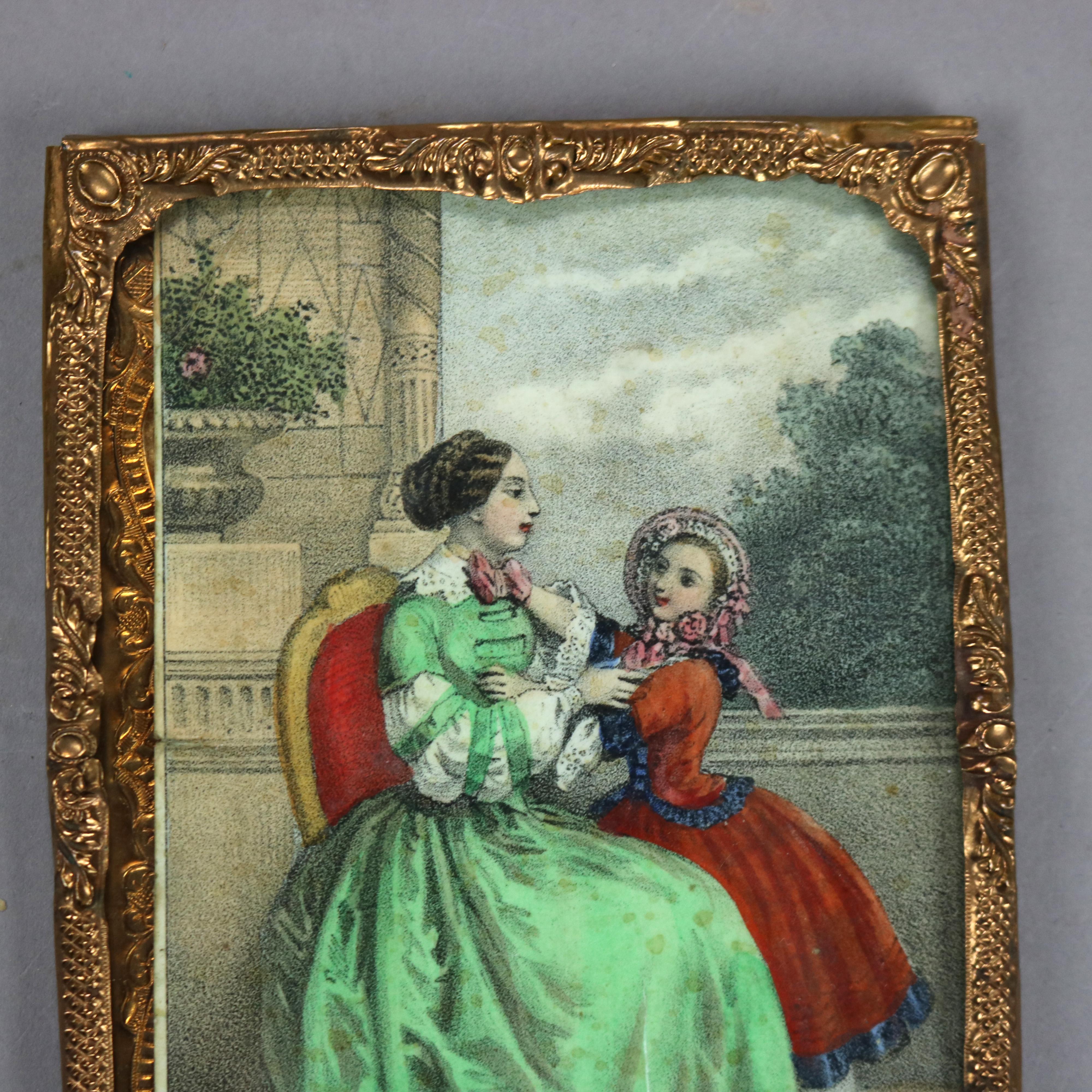 Miniature ancienne de femme & Child, encadrée, 19e siècle Bon état - En vente à Big Flats, NY
