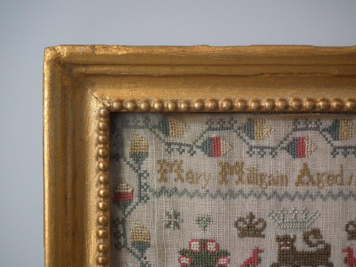 Antique Miniature Sampler, 1795 by Mary Milligain In Good Condition In Chelmsford, Essex