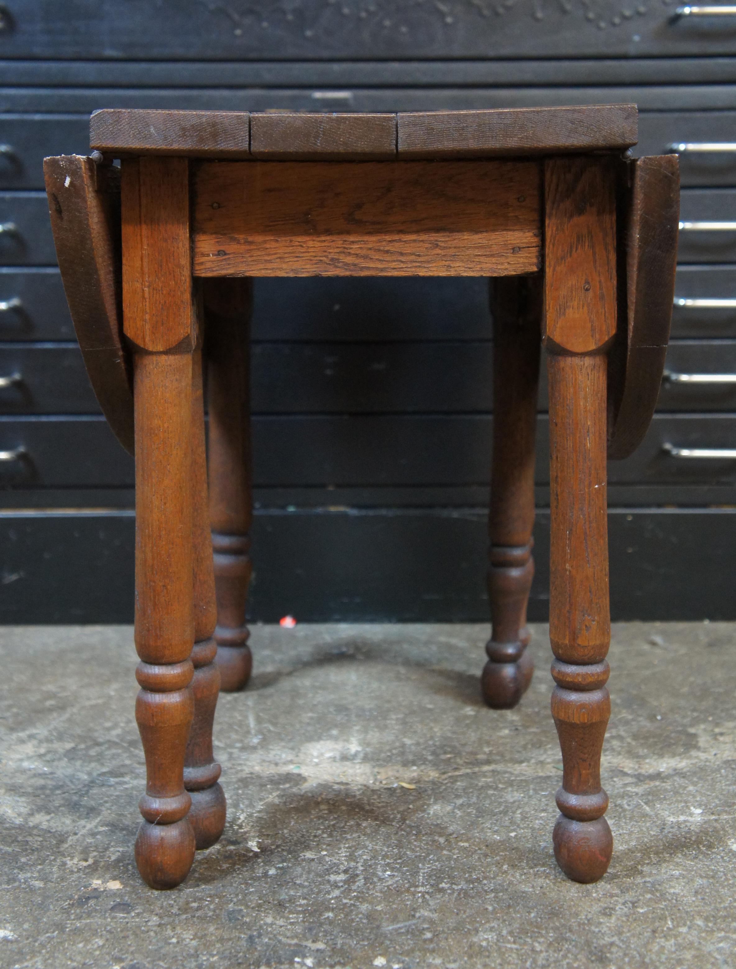 Hardwood Antique Miniature Victorian Salesman Sample Drop-Leaf Gateleg Dining Table