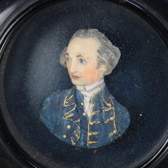 Antique Miniature Wax Portrait of Captain Cook 18thC