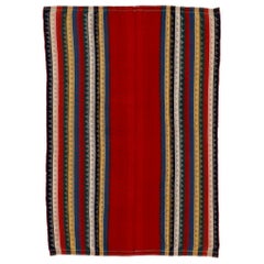 Antique Minimalist Graphic Tribal Kilim Rug