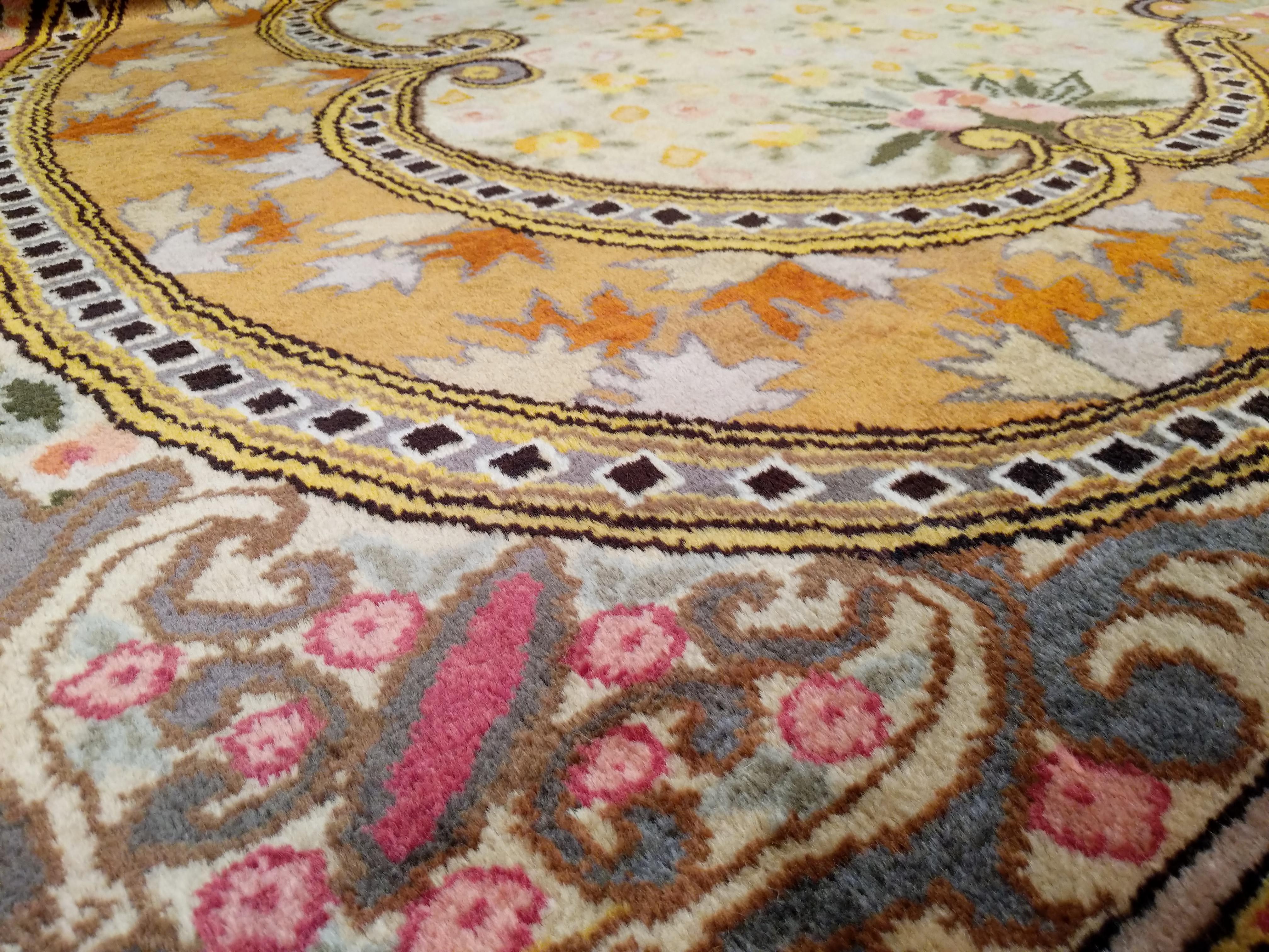 Antique Mint Condition Belgian Art Deco Carpet For Sale 3