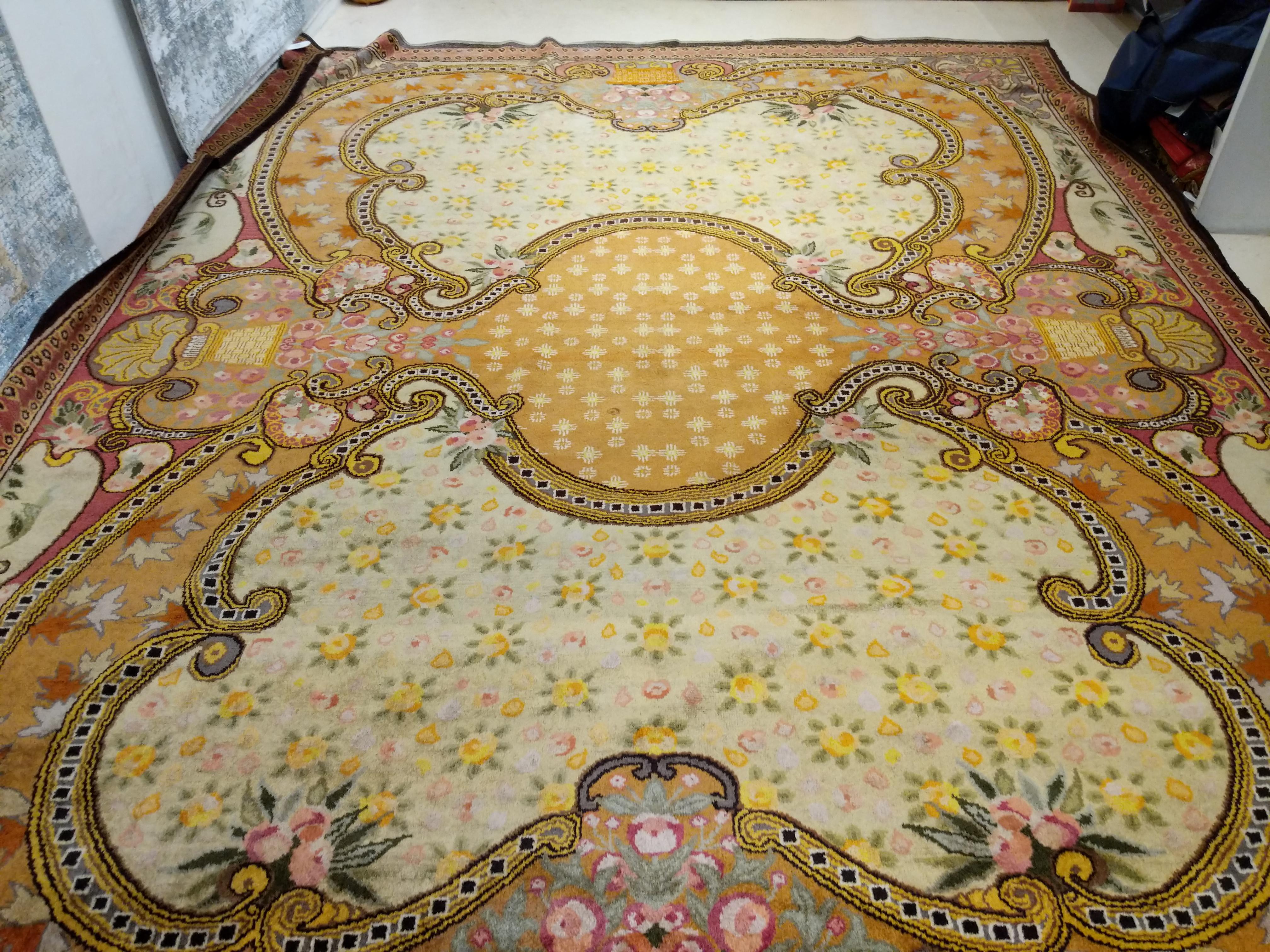 Antique Mint Condition Belgian Art Deco Carpet For Sale 13