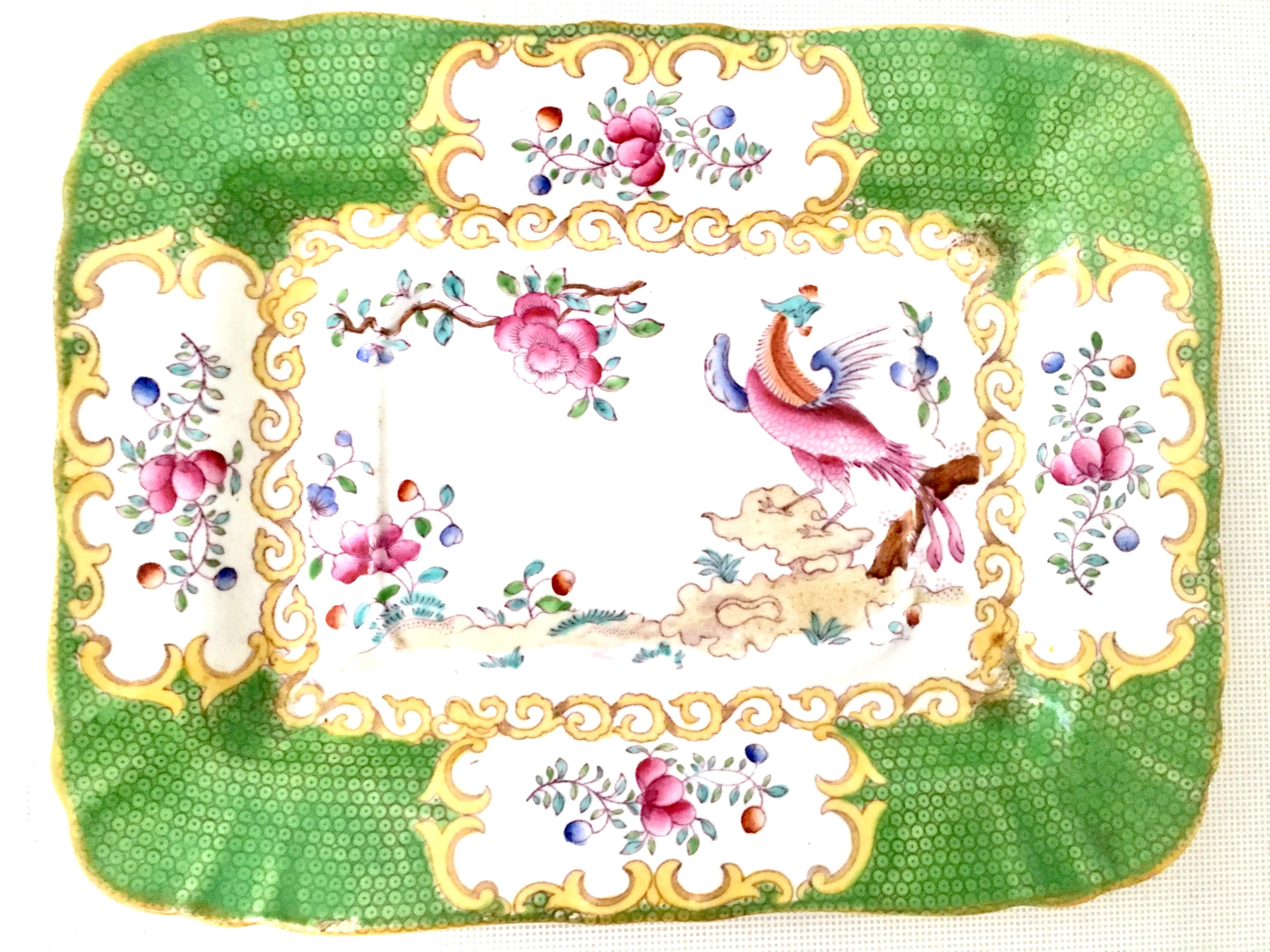 Art Nouveau Antique Minton England Hand Painted Porcelain & 22K Gold Tray's Set of 2