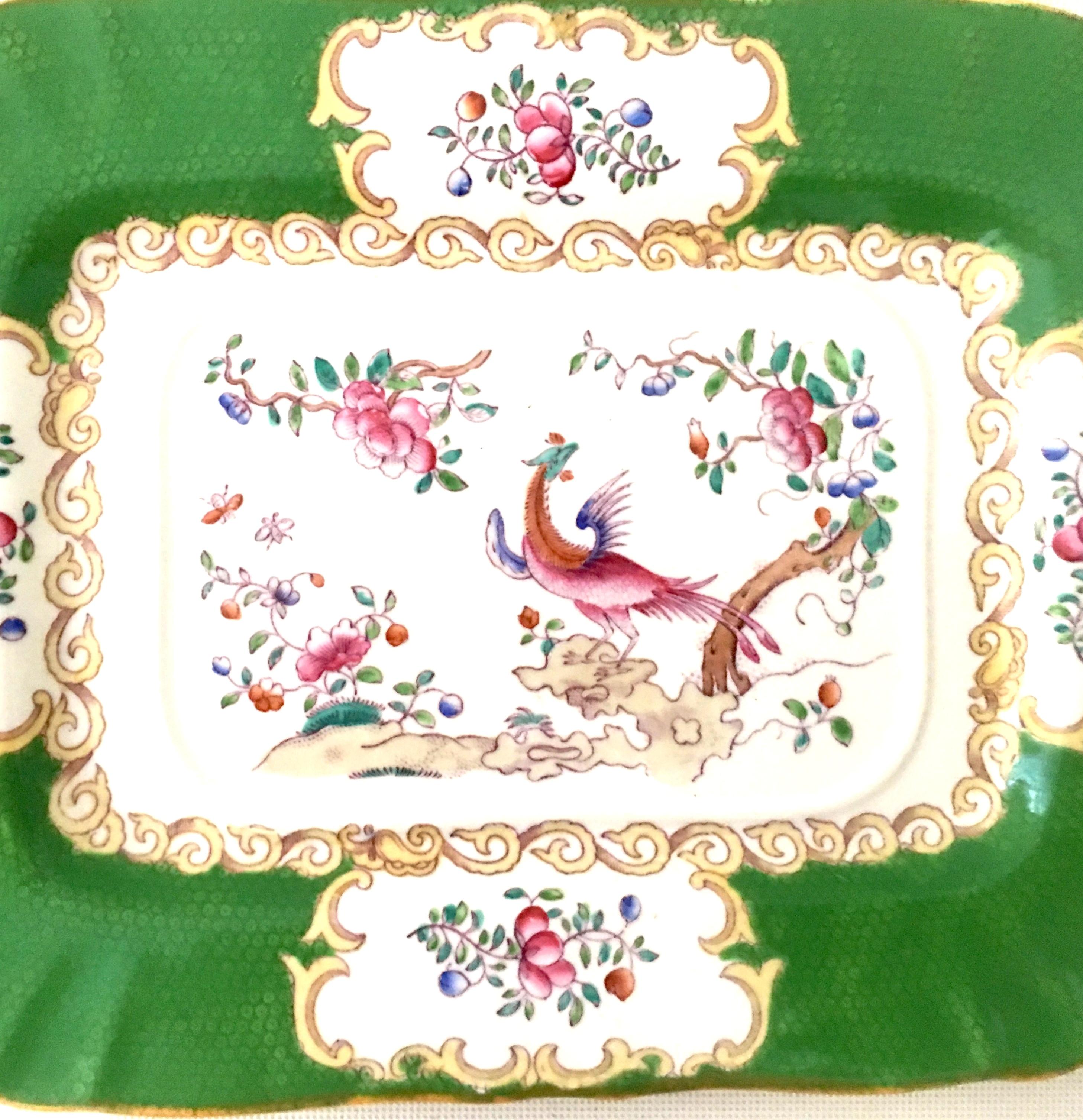 Hand-Painted Antique Minton England Hand Painted Porcelain & 22K Gold Tray's Set of 2
