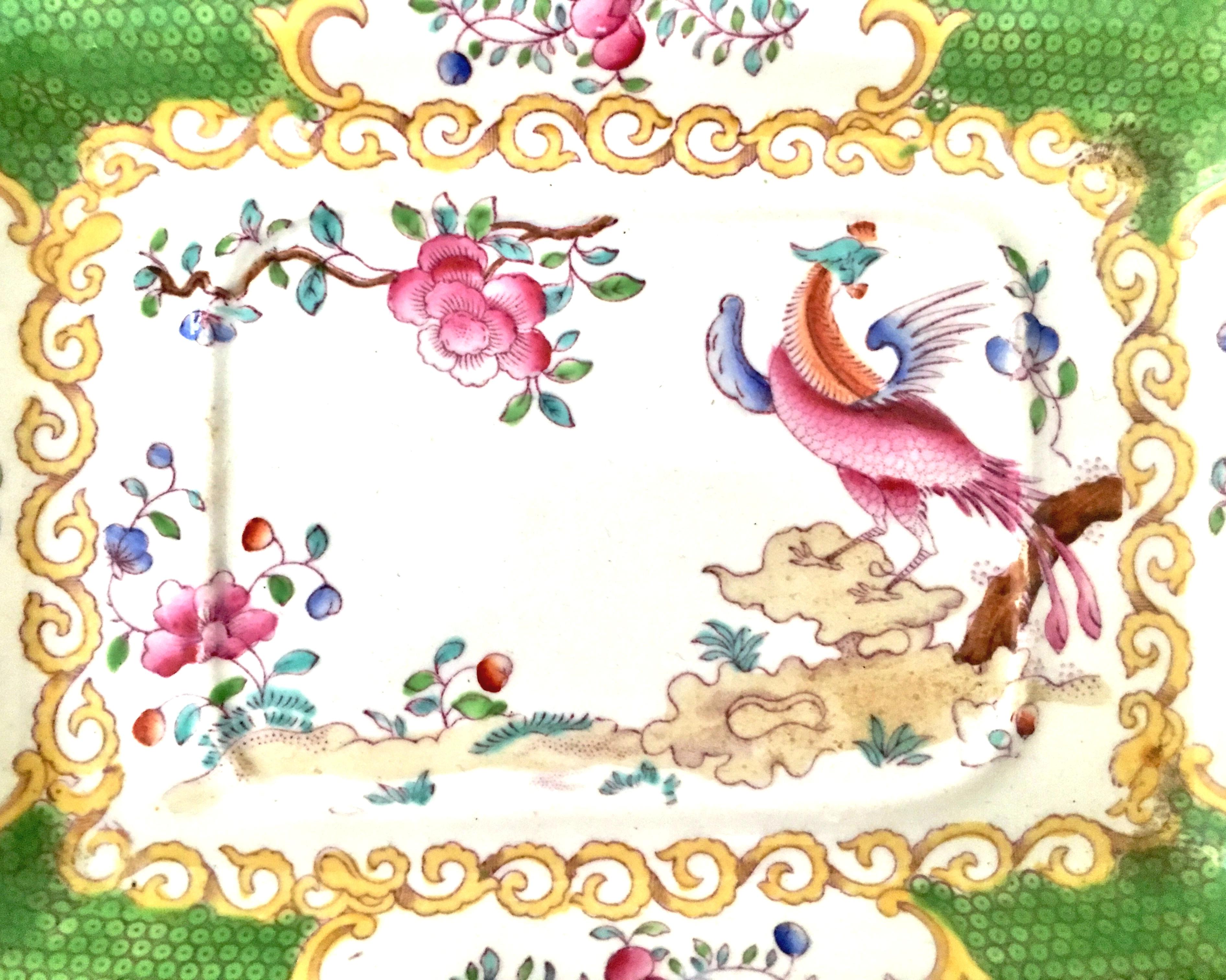 Antique Minton England Hand Painted Porcelain & 22K Gold Tray's Set of 2 In Good Condition In West Palm Beach, FL