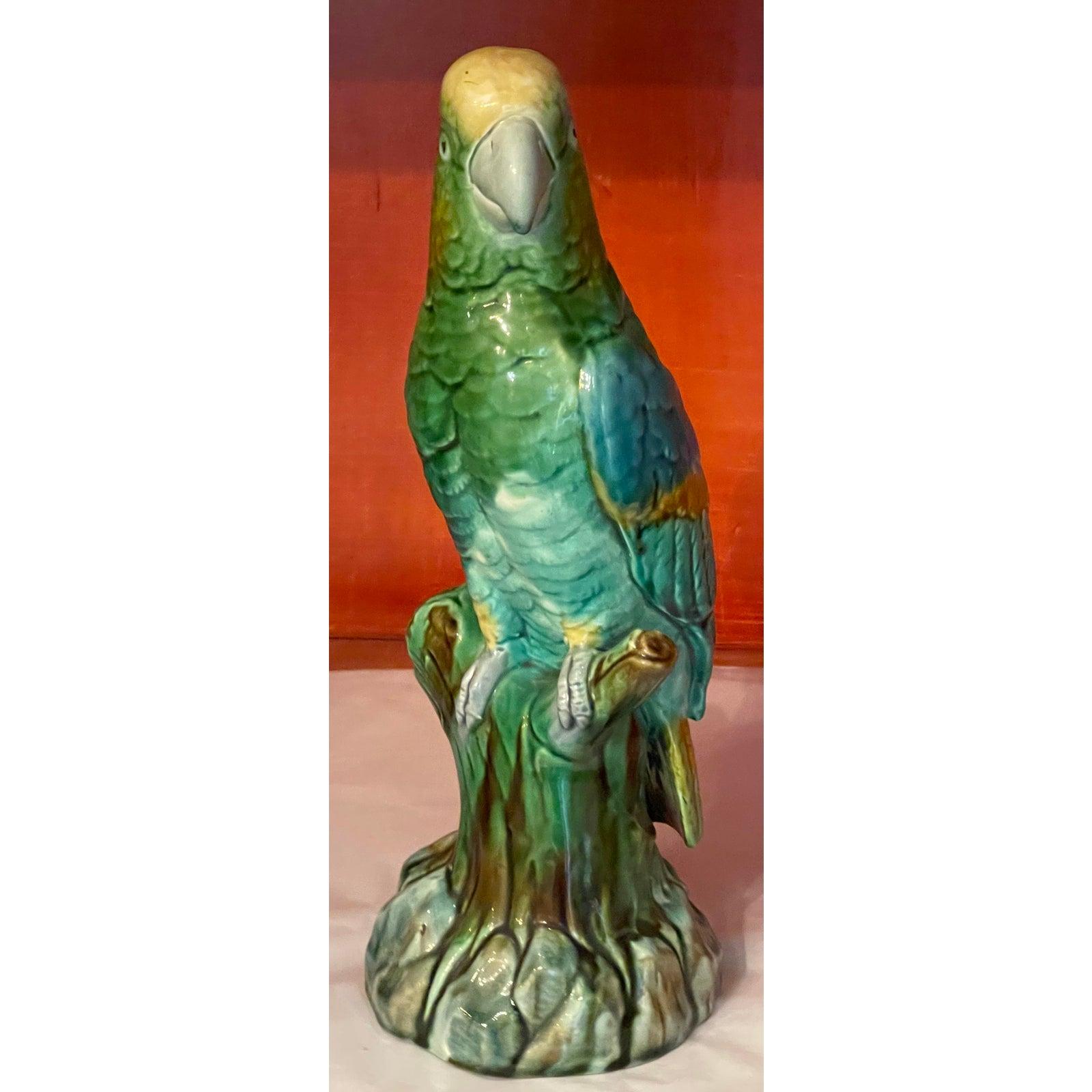 Antique Minton Majolica Pottery Parrot Sculpture, 19th Century 2
