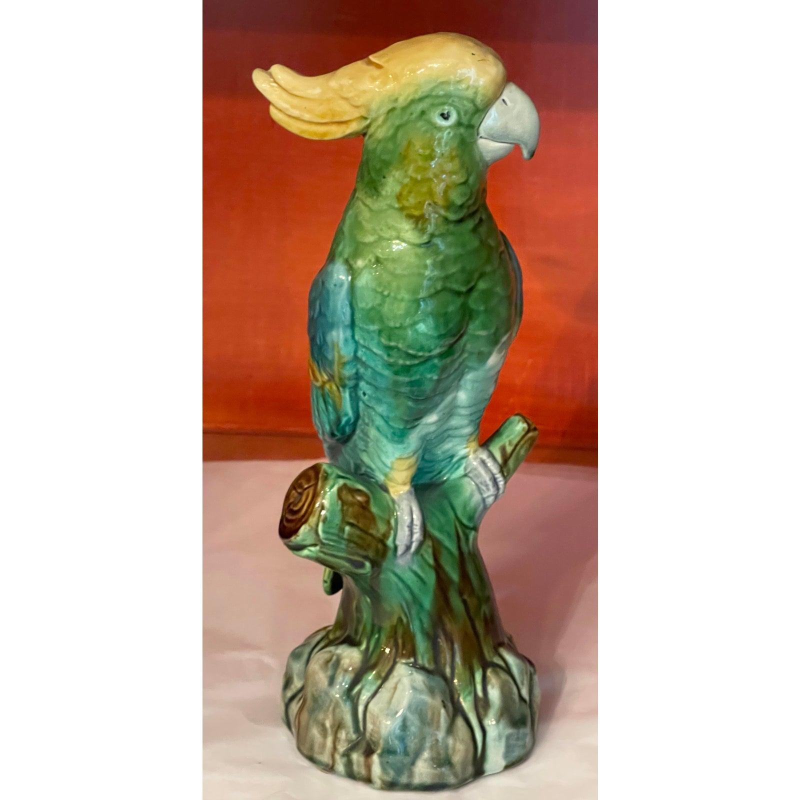 Antique Minton Majolica Pottery Parrot Sculpture, 19th Century 3