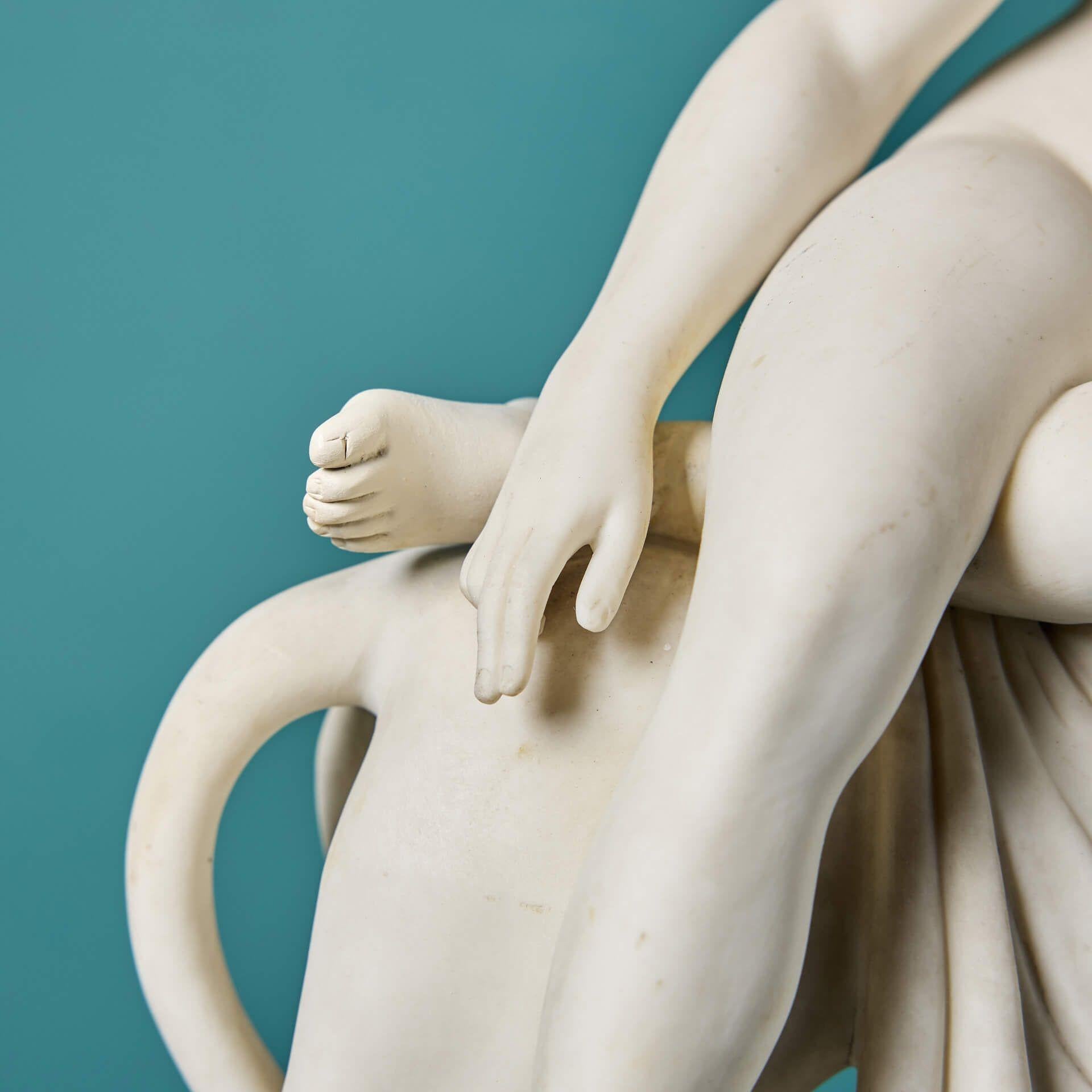 XIXe siècle Sculpture ancienne en faïence de Minton représentant Ariane et la Panthère par John Bell en vente