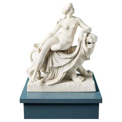 Antique Minton Parian-ware Sculpture of Ariadne & the Panther by John Bell