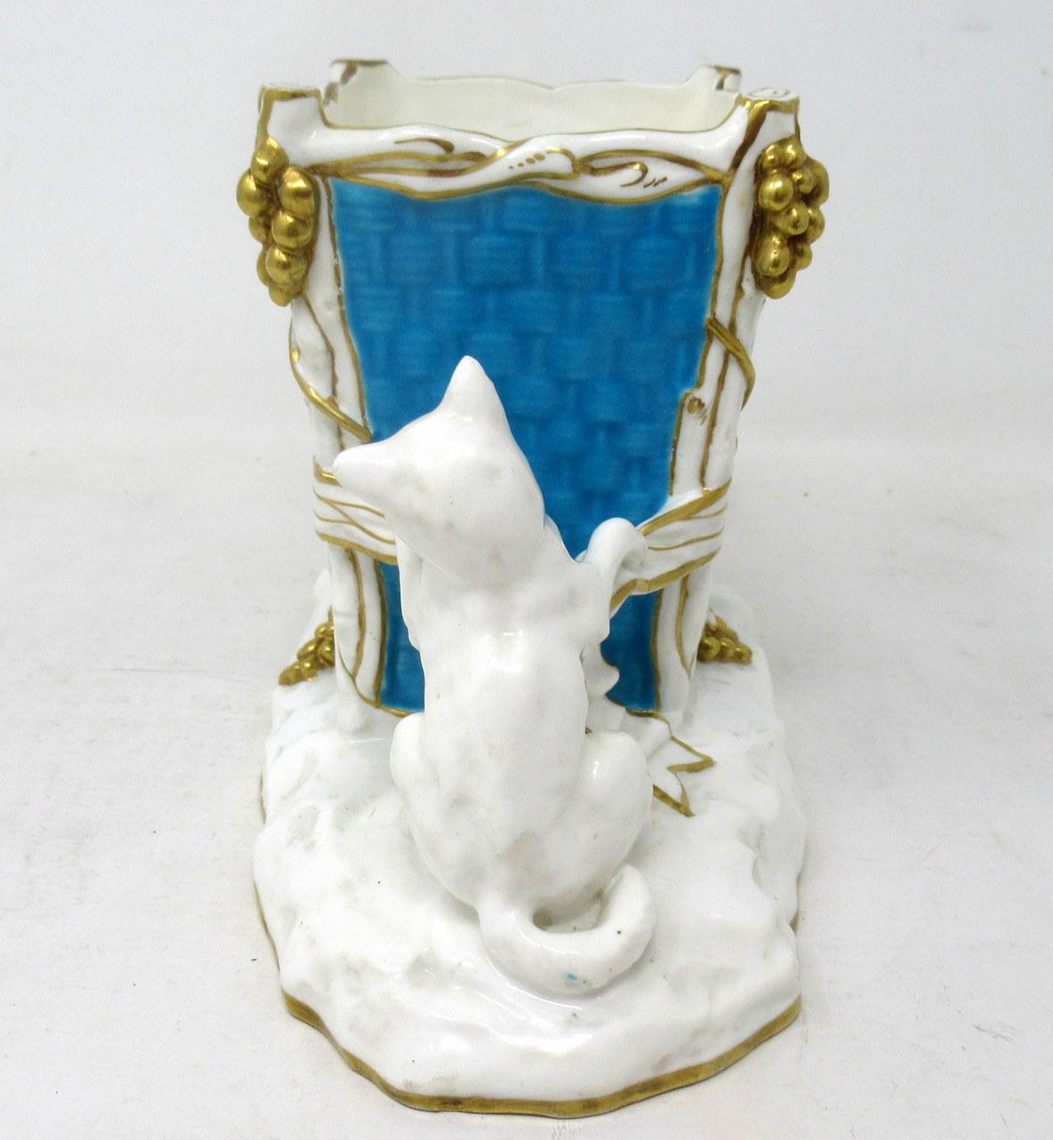 Antique Minton Staffordshire English Porcelain Vase Centerpiece Turquoise Gilt In Good Condition In Dublin, Ireland