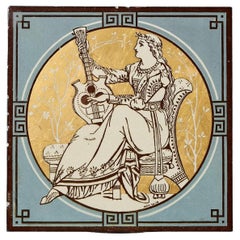 Antike Minton-Kachel mit „klassischen Figuren“ von John Moyr Smith