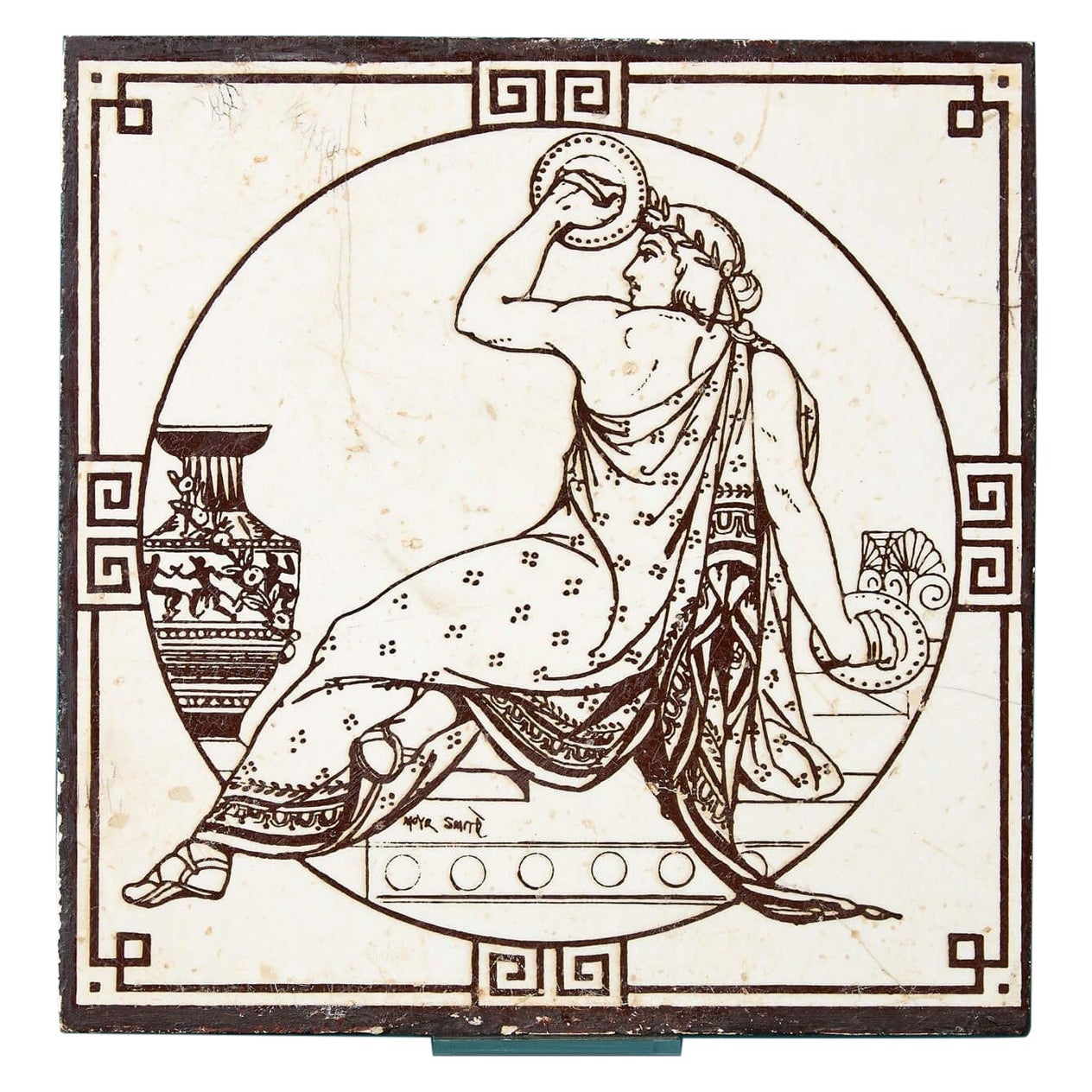 Antique Minton Tile of Classical Musicians by John Moyr Smith For Sale