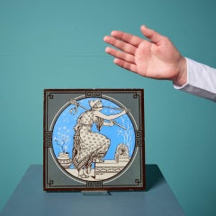 Antique Minton Tile of Musical Classical Figures by John Moyr Smith