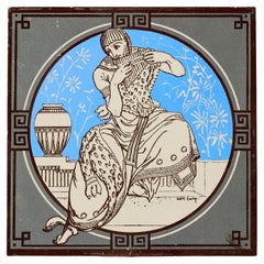 Antique Minton Tile of Musical Classical Figures by John Moyr Smith
