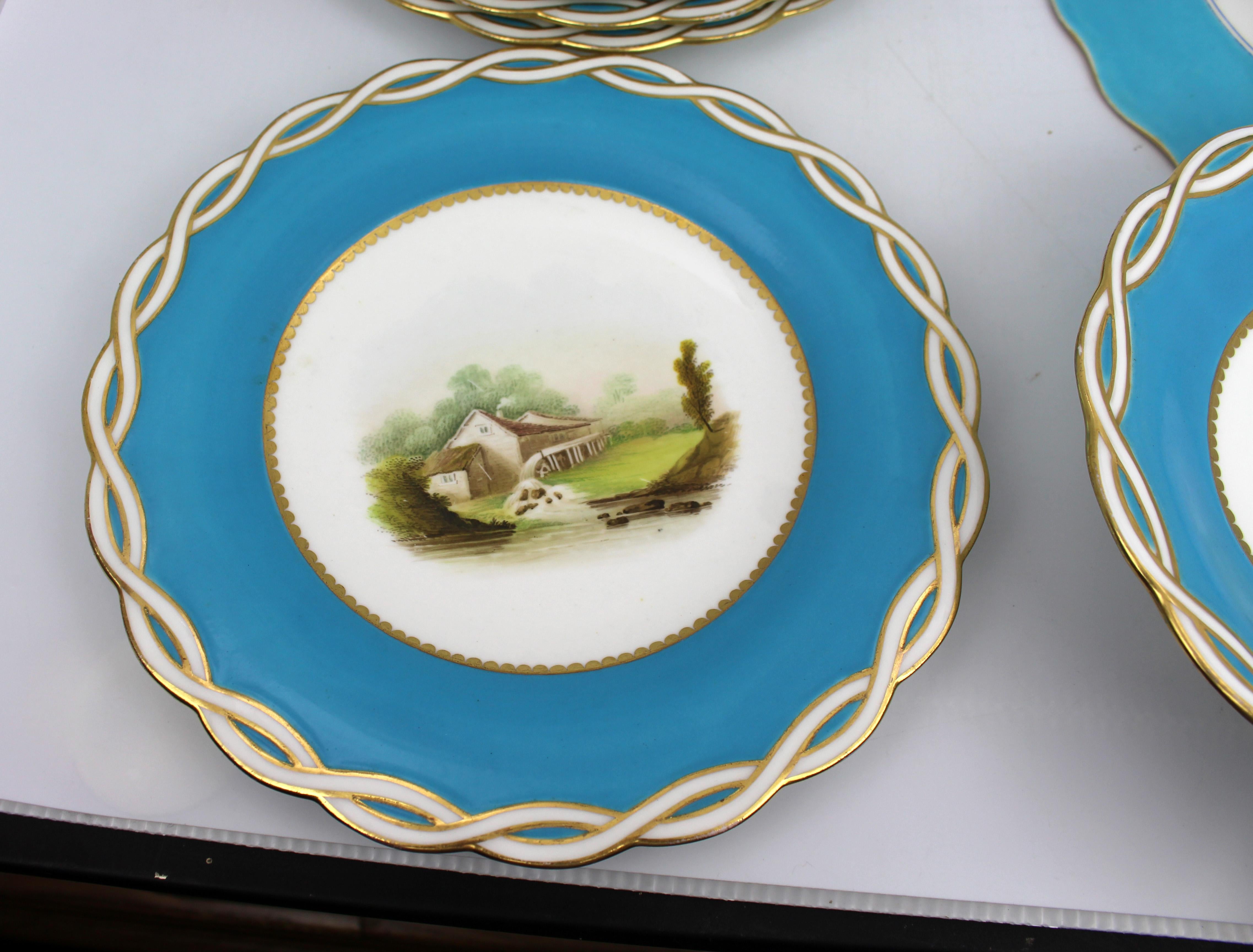 Antikes viktorianisches Minton-Dessertservice aus Porzellan mit Teilen im Angebot 7