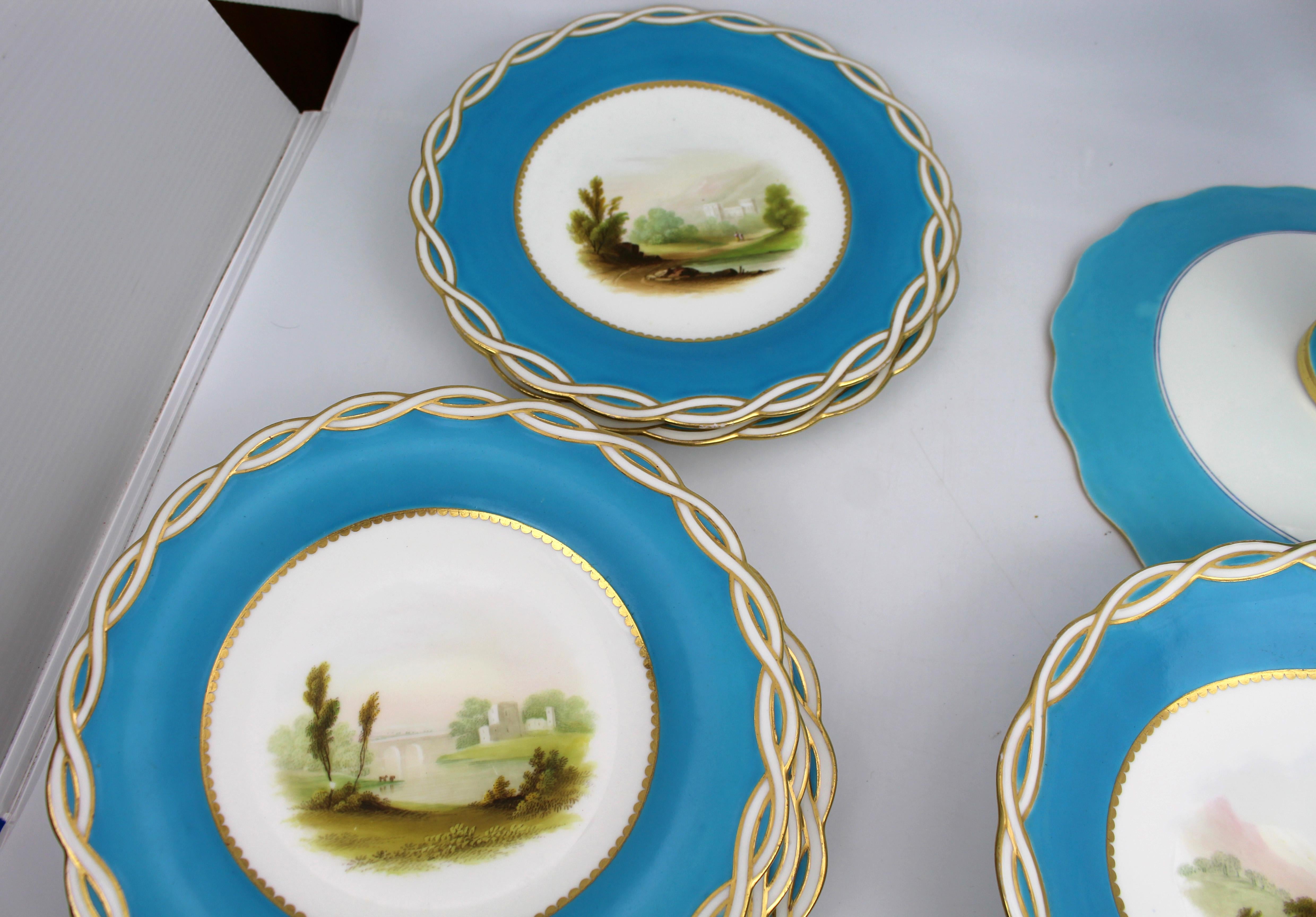 Antique Minton Victorian Porcelain Part Dessert Service 9