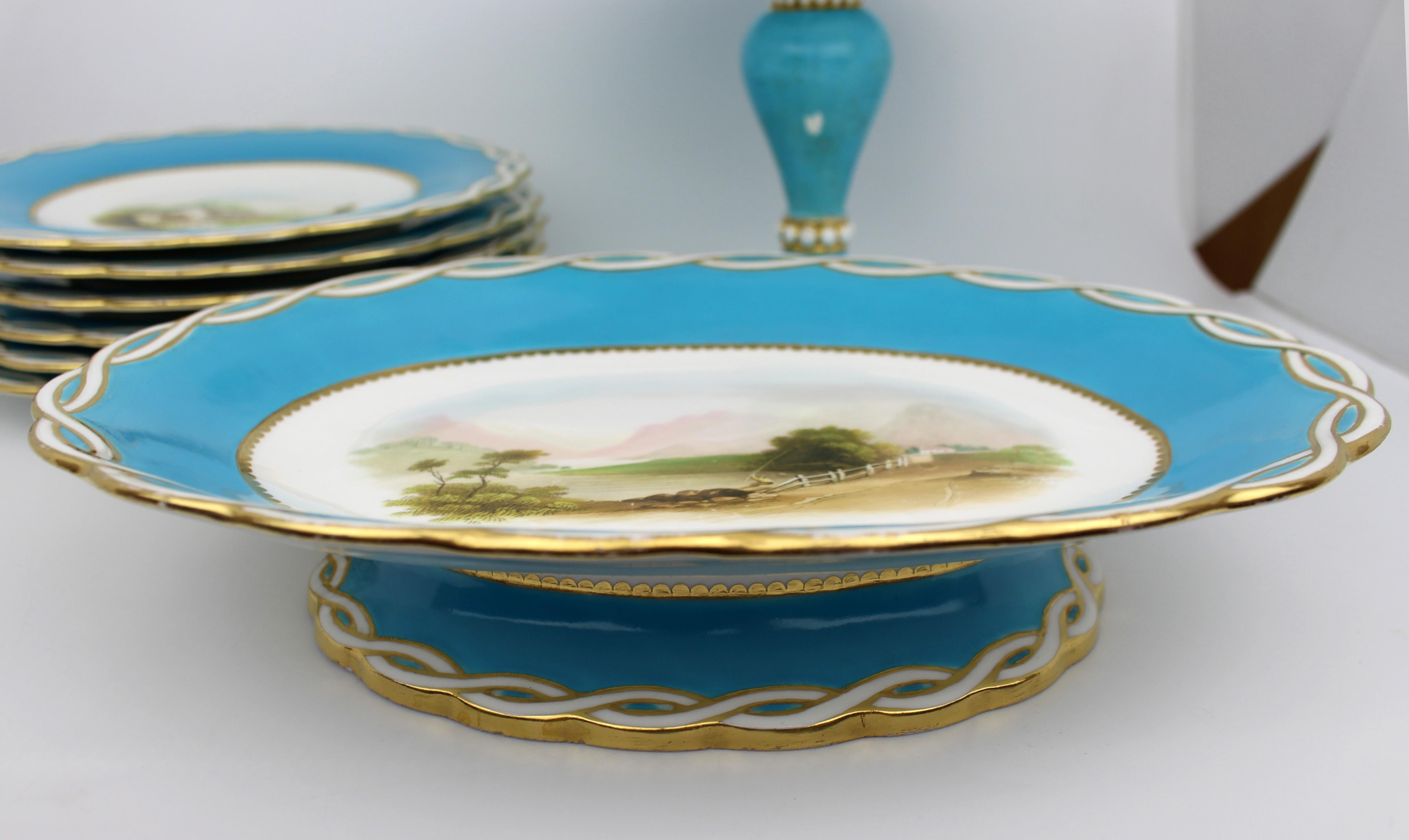 19th Century Antique Minton Victorian Porcelain Part Dessert Service