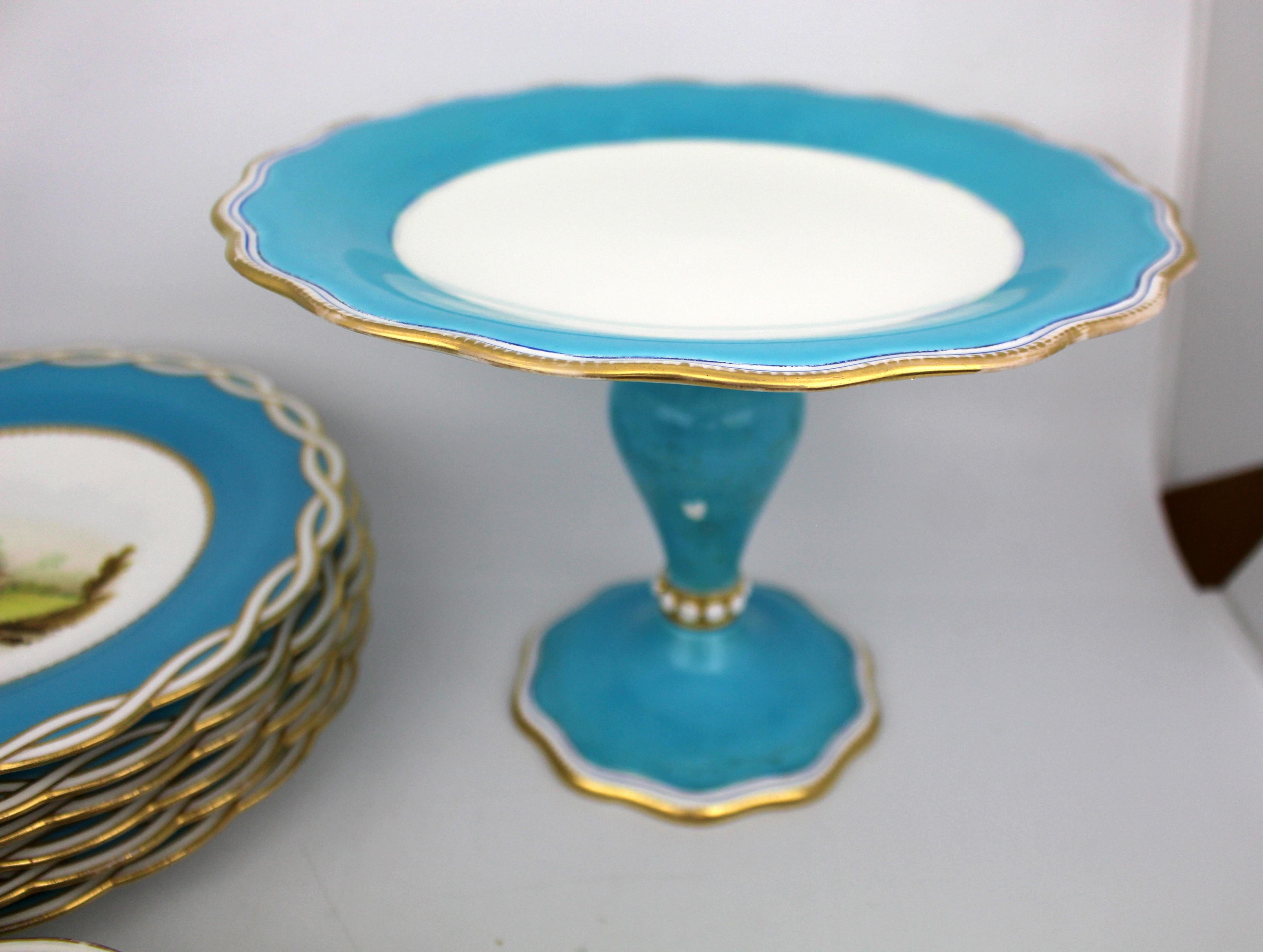 Antikes viktorianisches Minton-Dessertservice aus Porzellan mit Teilen im Angebot 2