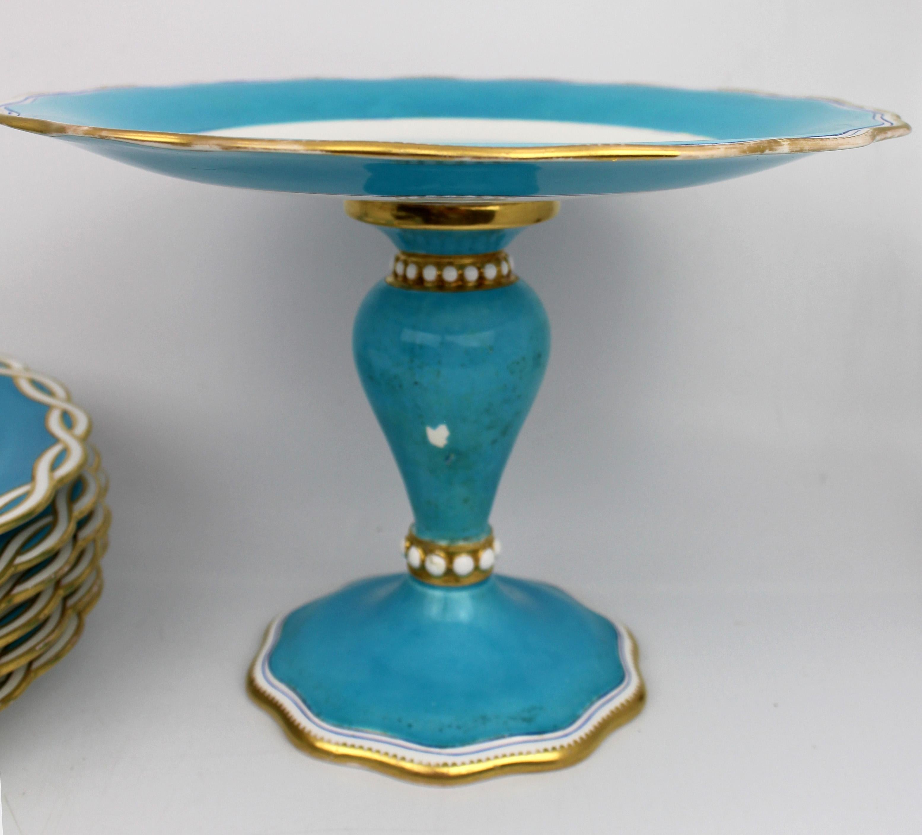 Antique Minton Victorian Porcelain Part Dessert Service 4