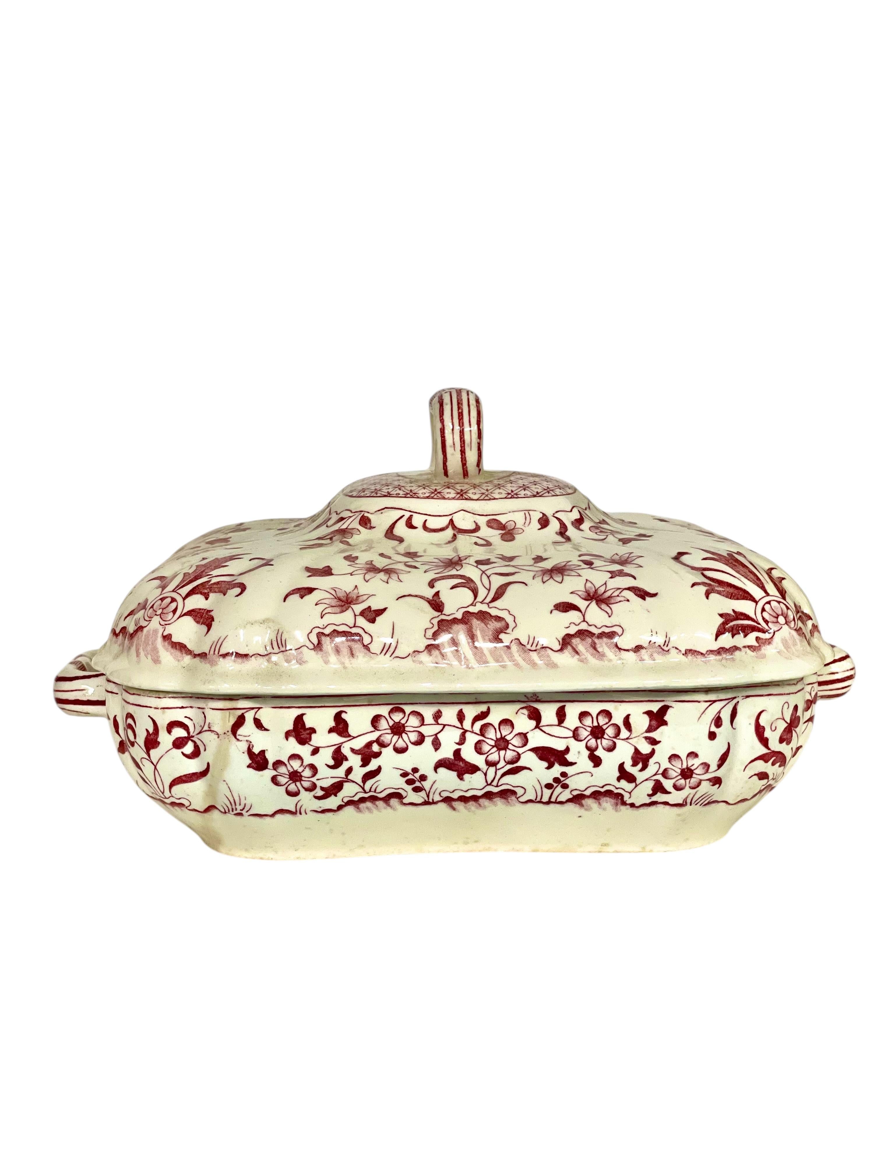 Antiguo Plato para Verduras con Tapa Minton's en Patrón Montrose, Siglo XIX en venta 3