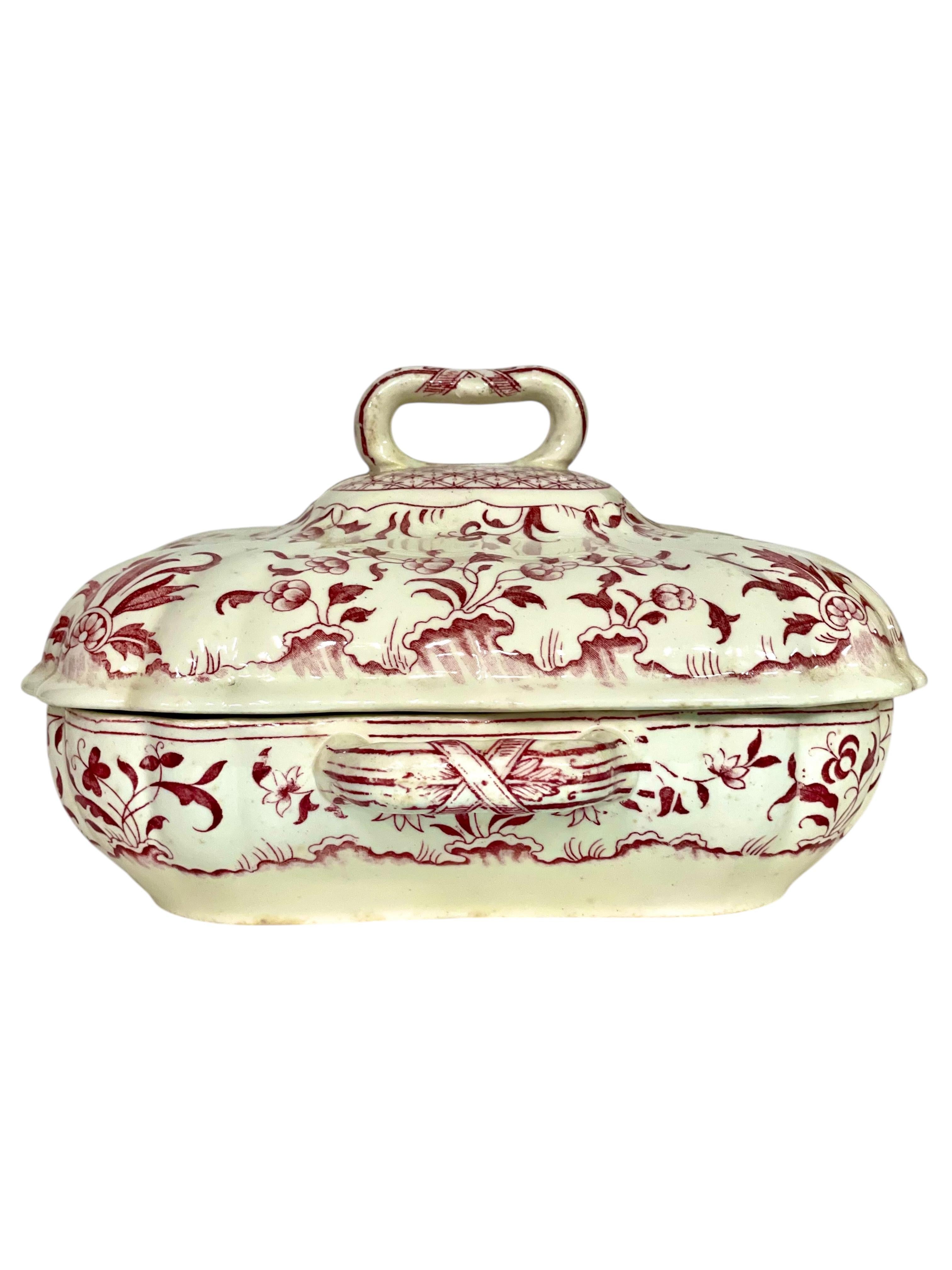 Antiguo Plato para Verduras con Tapa Minton's en Patrón Montrose, Siglo XIX en venta 4