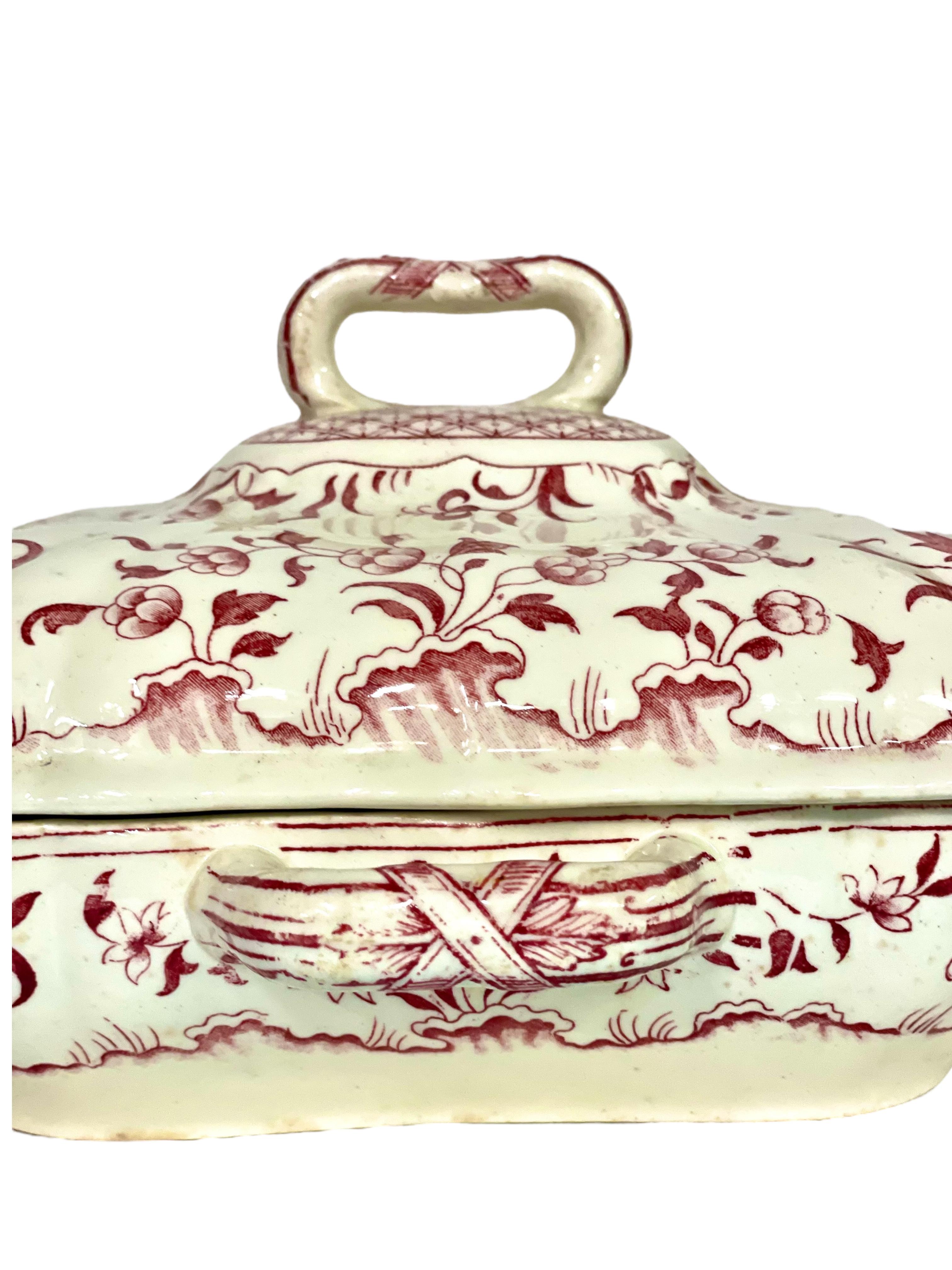 Antiguo Plato para Verduras con Tapa Minton's en Patrón Montrose, Siglo XIX en venta 5