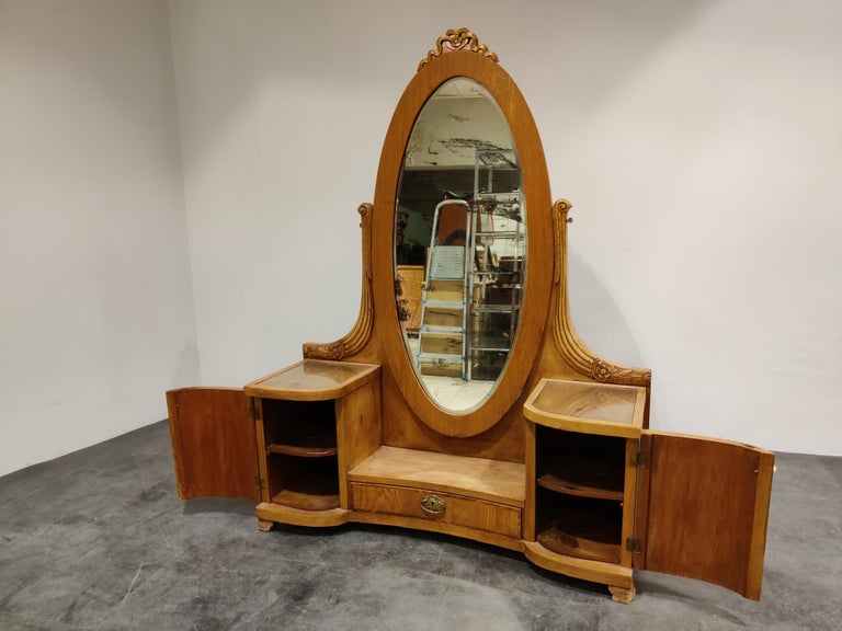 Antique Mirror 1920s, Antique Hallway Tilt Mirror