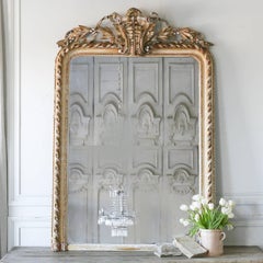 Antique Mirror in Light Gilt and Distressed White Finish