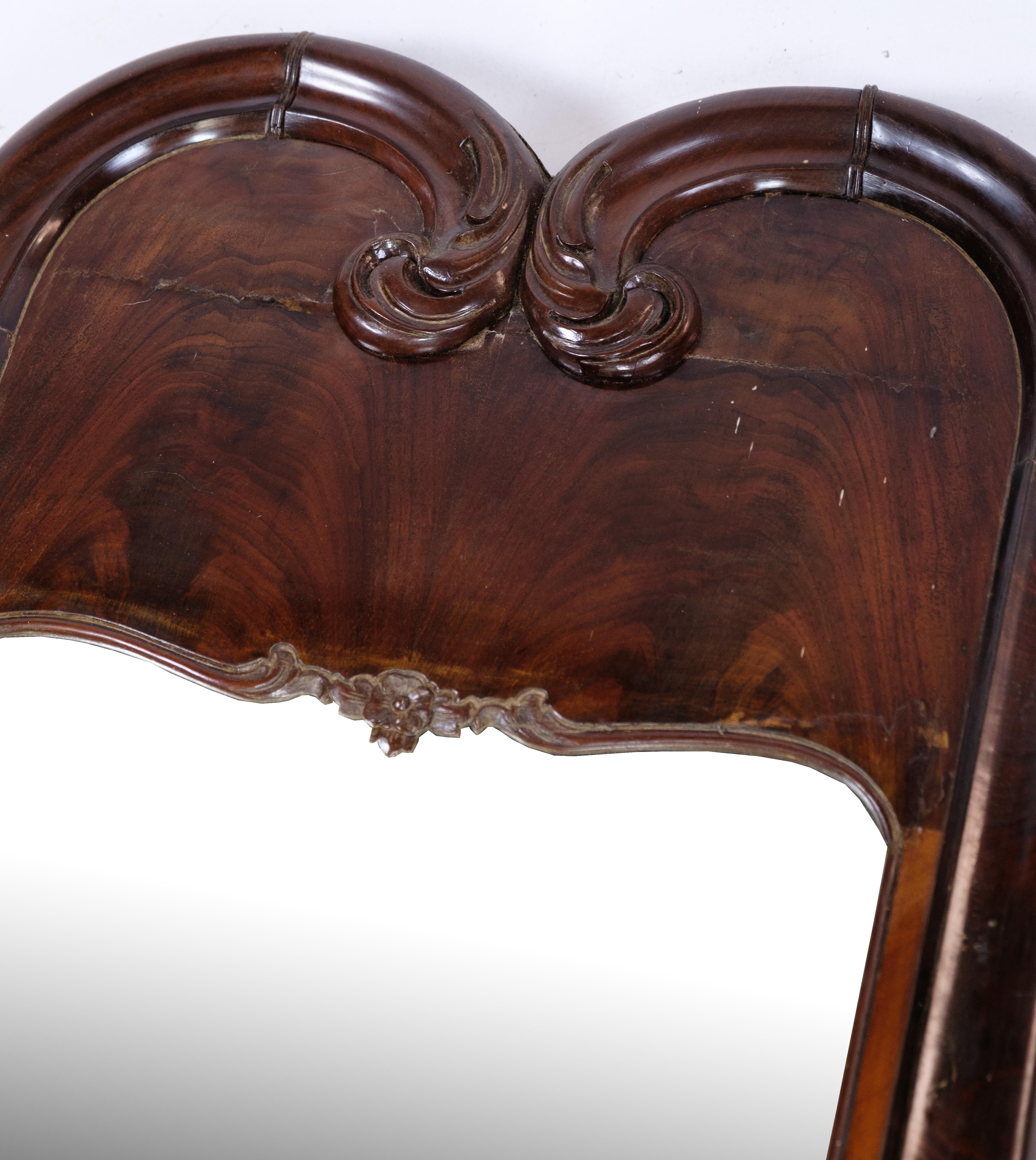 Antique Mirror, Mahogany, Denmark, 1840 In Good Condition For Sale In Lejre, DK
