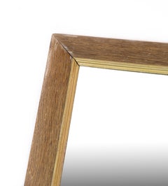 Antique Mirror With Frame Made In Oak & Gilding From 1920s