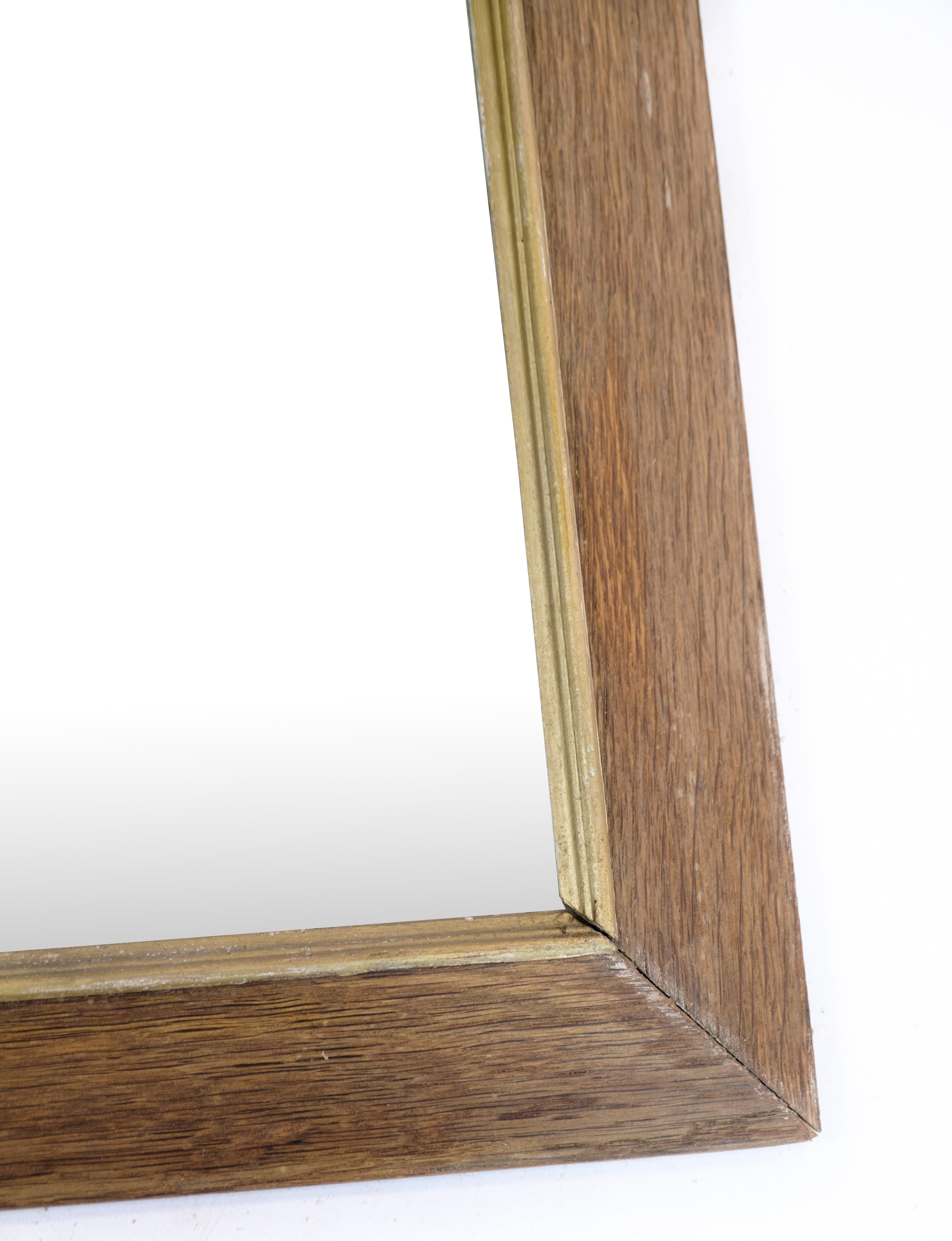 Antique Mirror, Oak, Gilding, 1920 In Good Condition For Sale In Lejre, DK