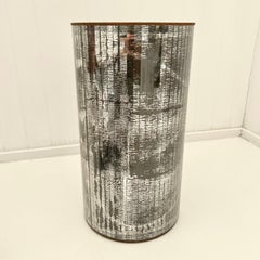 Antique Mirror Panel Waste Basket, 1980s USA