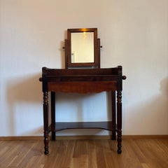 Antique mirror table  Louis Philippe around 1850  solid walnut