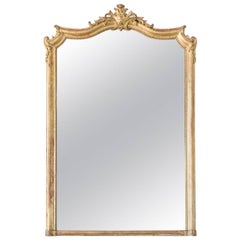 Antique Mirror with Beading and Gilt, 1880