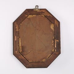 Miroir ancien avec cadre en bois foncé du XXe siècle
