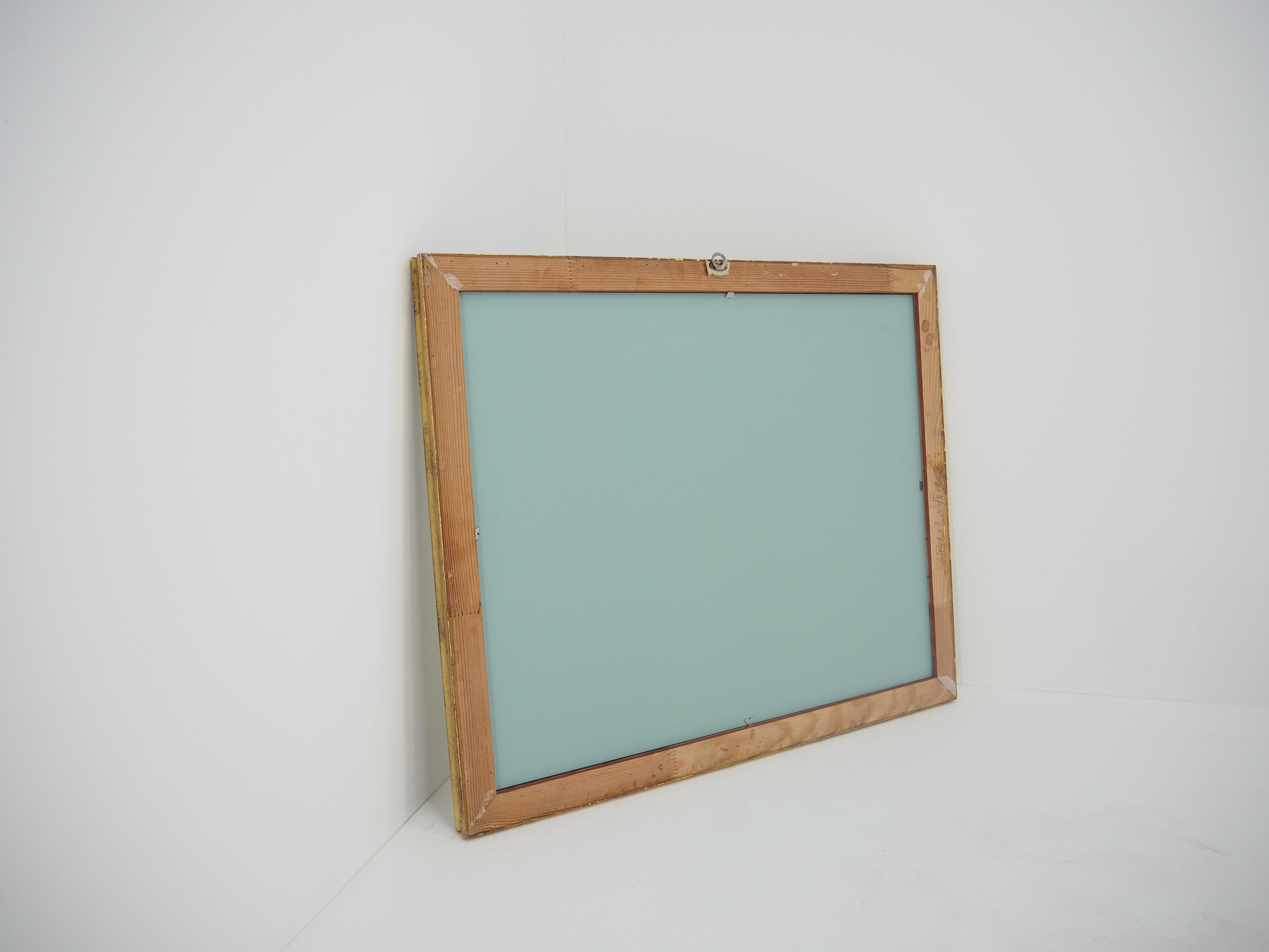 Early 20th Century Antique Mirror with Wood Frame