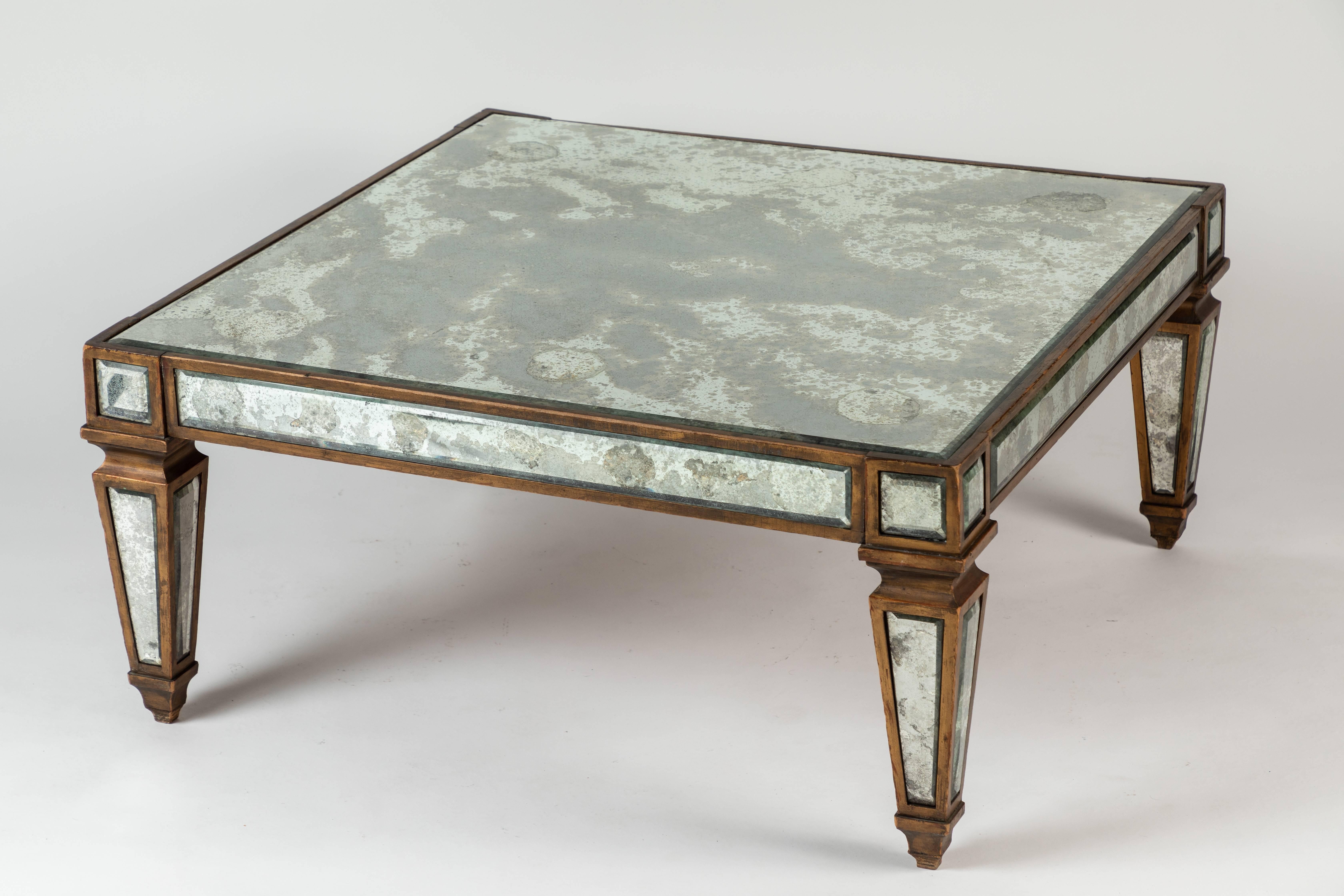 Antique Mirrored and Gold Leafed Cocktail Table 4