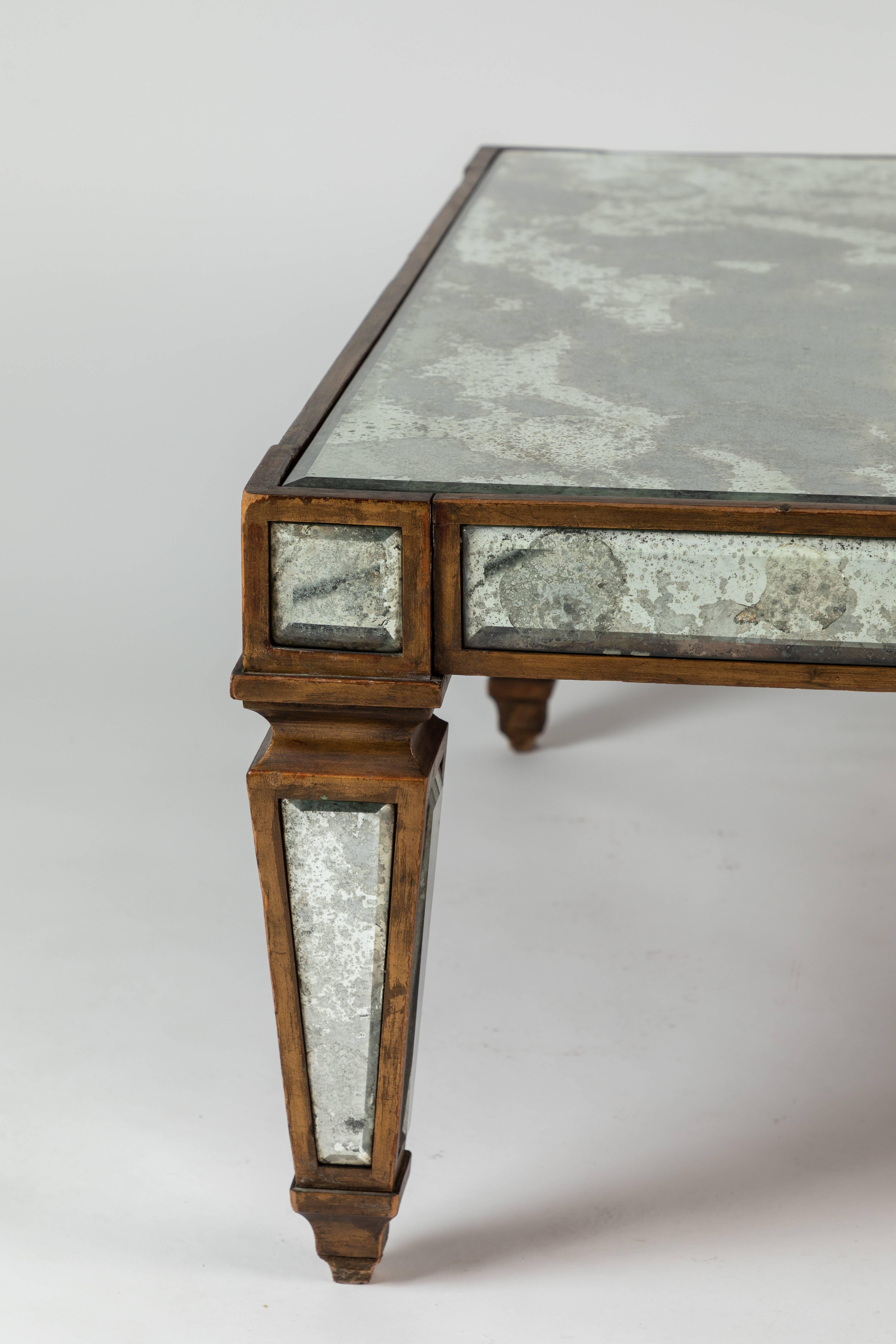 American Antique Mirrored and Gold Leafed Cocktail Table