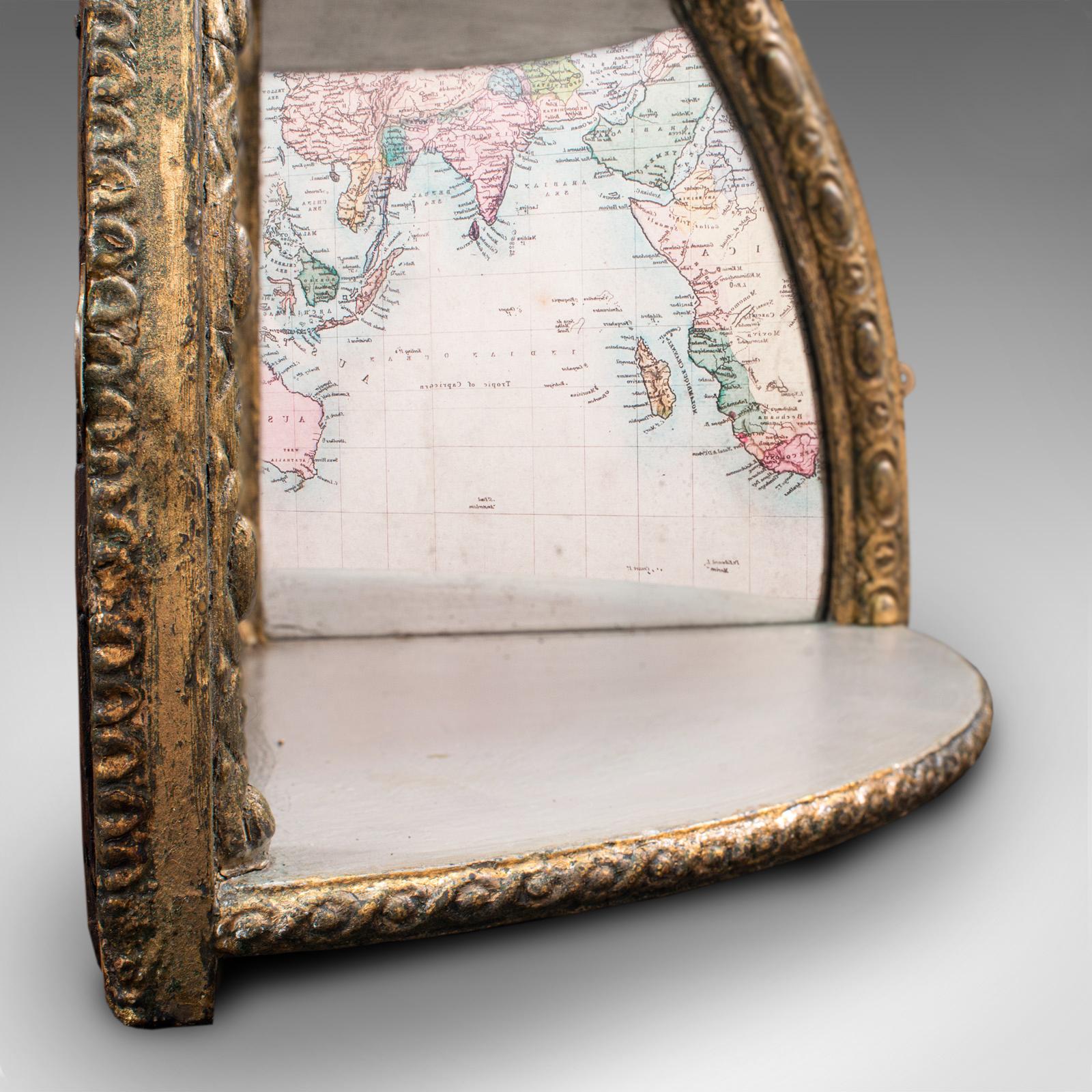 19th Century Antique Mirrored Corner Shelf, English, Gilt Gesso, Decorative Display, Regency