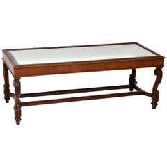 Antique Mirrored Top Mahogany Coffee Table