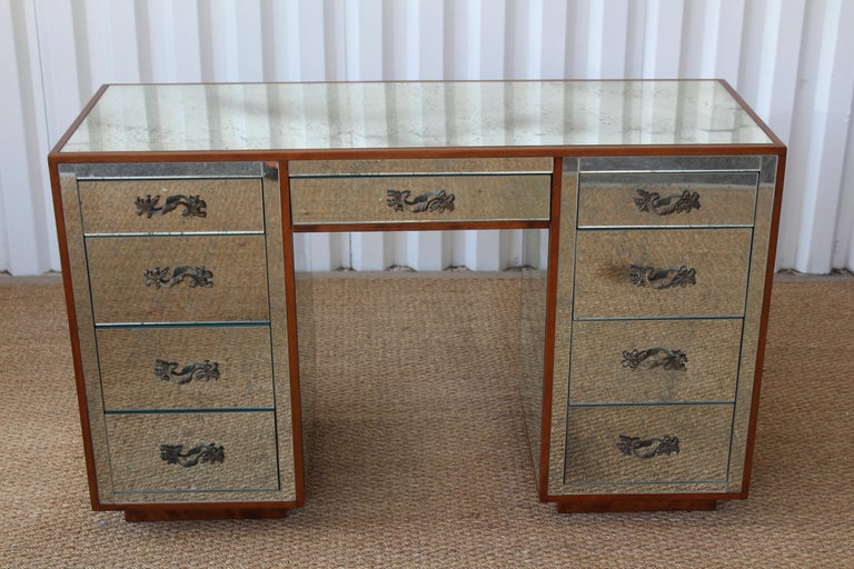 Antique Mirrored Vanity Desk, France, 1930s at 1stDibs