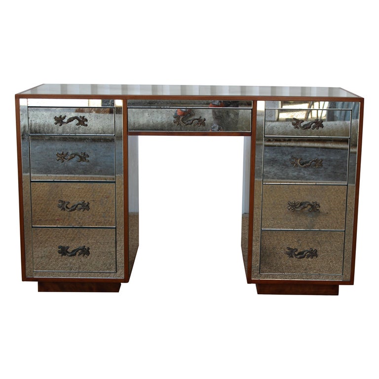 Antique Mirrored Vanity Desk, France, 1930s at 1stDibs