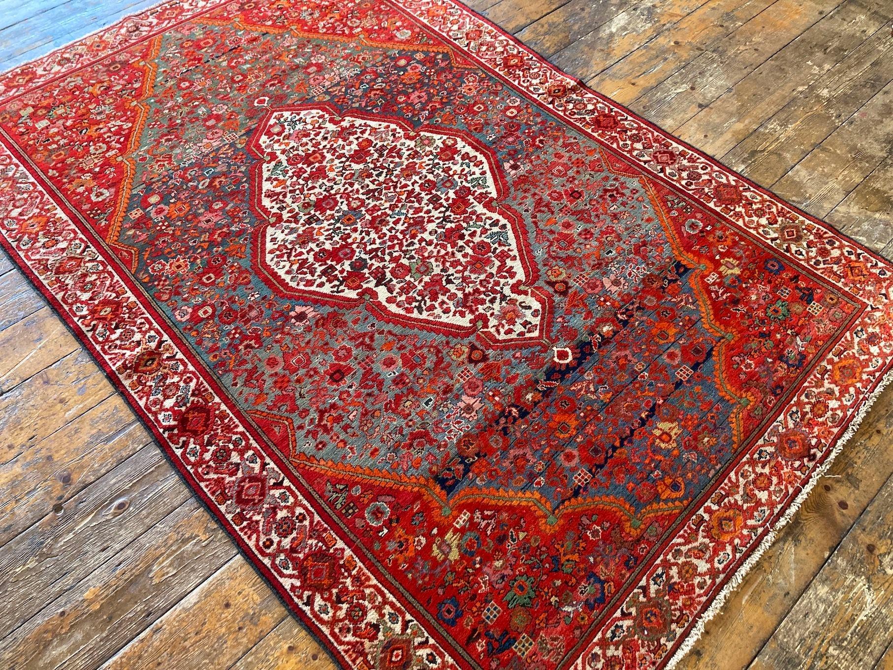 Antiker Mishan Malayer-Teppich 1,98 m x 1,32 m (Wolle) im Angebot