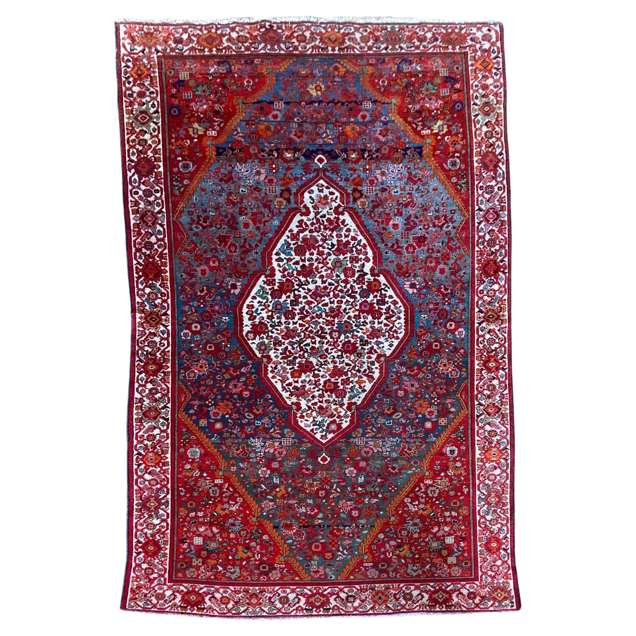 Antique Mishan Malayer Rug 1.98m x 1.32m For Sale